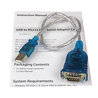 USB To RS232 DB9 Serial Adapter Cable Serial Cards Adapters