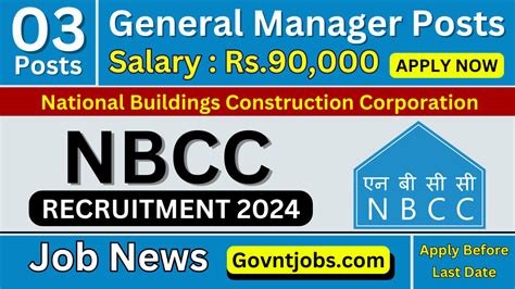 Nbcc Recruitment Notification Released For General Manager Posts