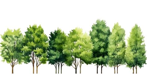 Premium AI Image Green Trees Isolated On White Background