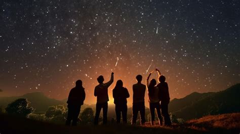 Premium Ai Image A Group Of People Gazing Up At The Night Sky Clear Summer Night Aigenerated