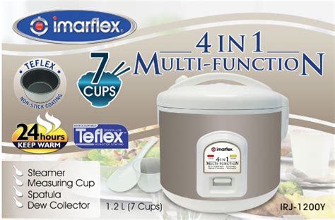 Imarflex 4 In 1 Multi Function Rice Cooker IRJ 1200Y 7 Cups Lazada PH