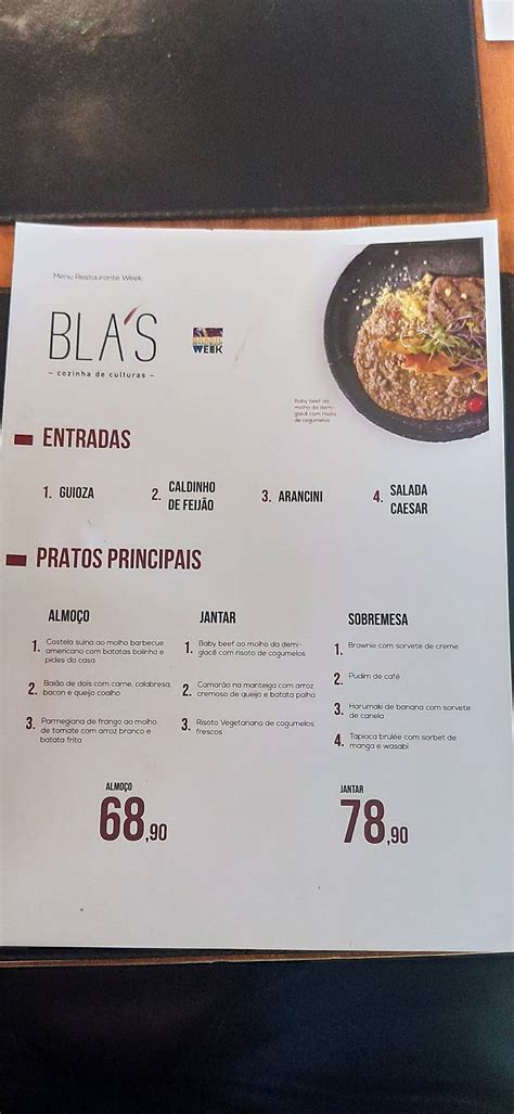 Menu em BLAS RESTAURANTE INTERNACIONAL Brasília CLN 406 Bloco D