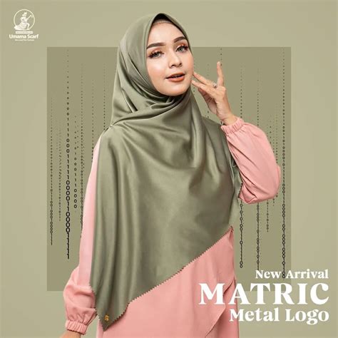 Jual Umama Matric Metal Logo Lc Scarf Hijab Miracle Silk Segi Empat