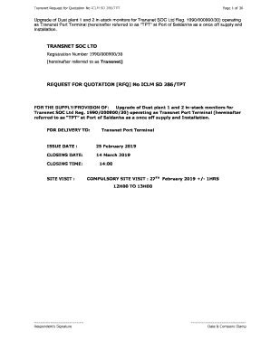 Fillable Online TRANSNET PORT TERMINALS An Operating Division Of