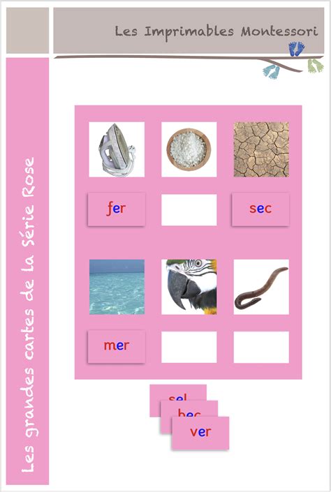 S Rie Rose Montessori Le Kit De Lecture Script