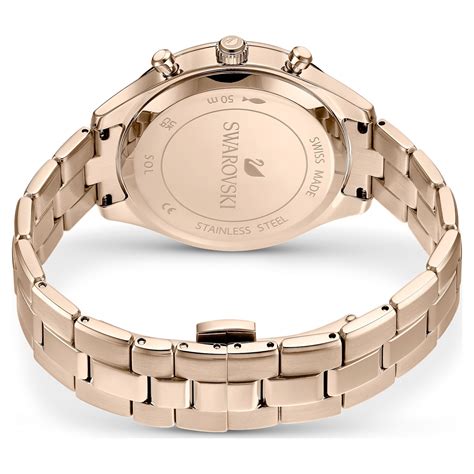 Octea Lux Sport Watch Swiss Made Metal Bracelet Gold Tone Champagne