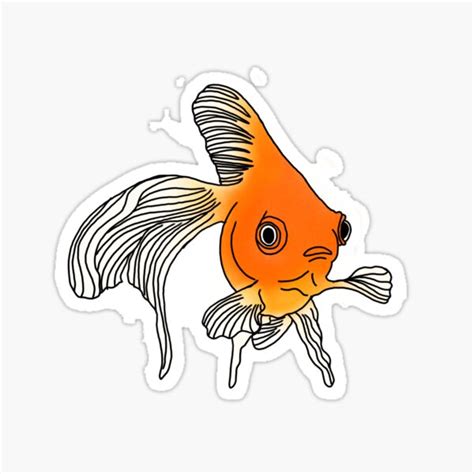 Goldfish Kawaii Sticker For Sale By Animster Redbubble