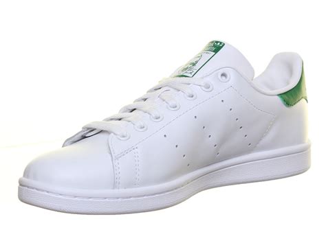 Adidas Originals Stan Smith Mens Lace Up White Green Trainers Uk Size