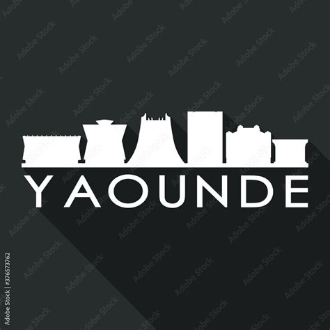 Yaounde Cameroon Africa Flat Icon Skyline Silhouette Design City Vector