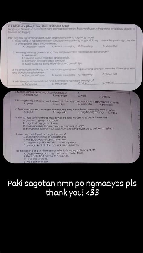 Paki Sagotan Nmn Po Ng Maayos Kailangan Ko Na Po NgayonEpp Brainly Ph