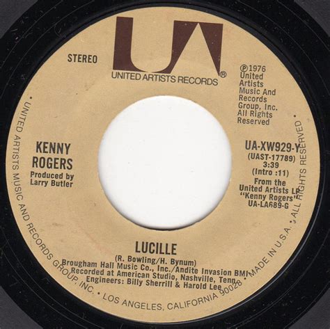 Kenny Rogers – Lucille (1976, Terre Haute, Vinyl) - Discogs