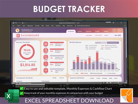 Budget Tracker Spreadsheet, Monthly Budget Template, Budget Planner ...