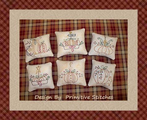 Pumpkin Mini Collection 1 Primitive Stitchery E PATTERN By Etsy