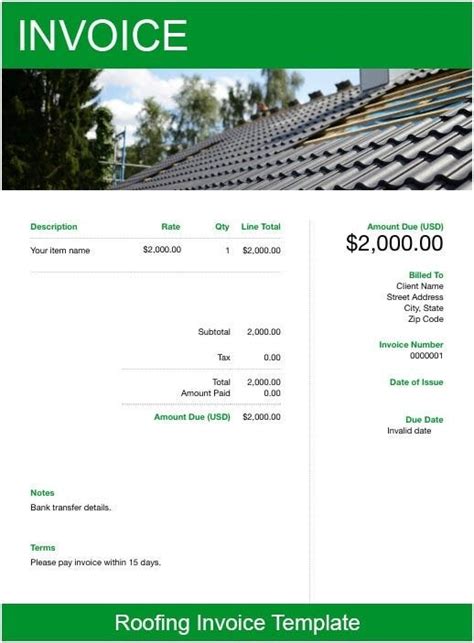 Roofing Invoice Template Get Free Templates Freshbooks Australia