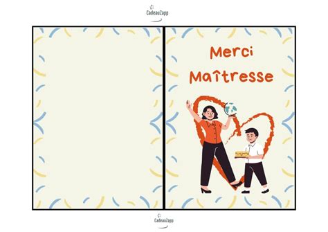 Carte Merci Maîtresse Gratuite 2025 CadeauZapp