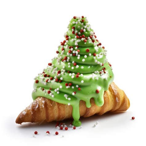 Premium Ai Image Colorized Christmas Tree Cannoli With Sprinkles On