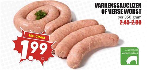 Varkenssaucijzen Of Verse Worst Per Gram Aanbieding Bij Mcd Supermarkt