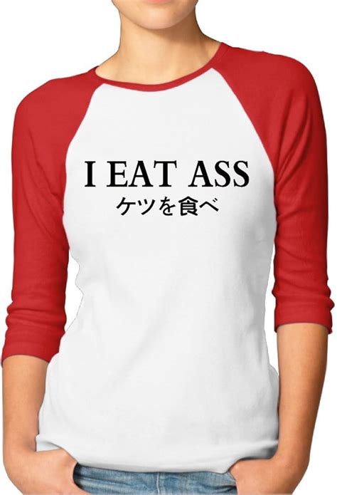 Filthy Frank I Eat Ass Women S Raglan Baseball Tee Amazon Ca