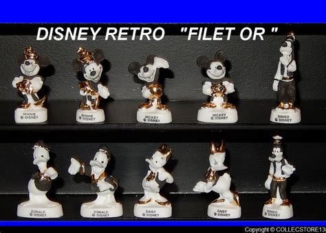 SERIE COMPLETE DE FEVES DISNEY RETRO FILET OR Fèves de collection