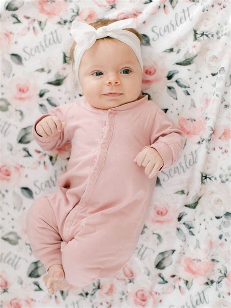 Pink Floral Minky Blanket Personalized Baby Shower T Etsy