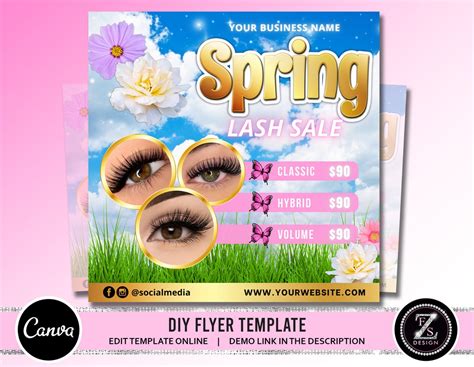 Spring Lash Sale Flyer Diy Lash Extensions Flyer Beauty Lash Deals