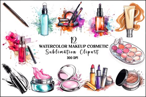 Watercolor Makeup Cosmetics Clipart Graphic By Naznin Sultana Jui · Creative Fabrica