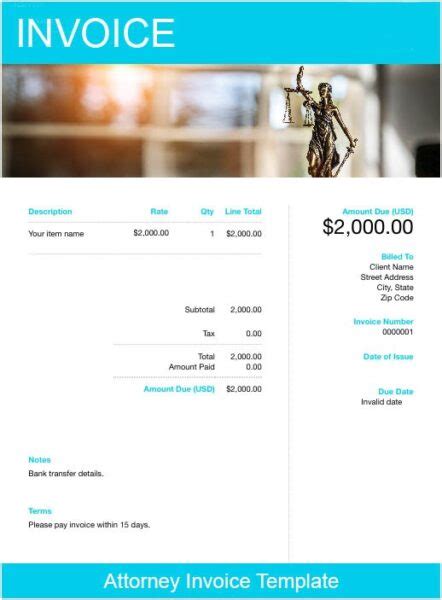 Attorney Invoice Template Free Custom Templates Freshbooks