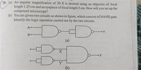 38. (a) An angular magnification of 30X is desired using an objective of