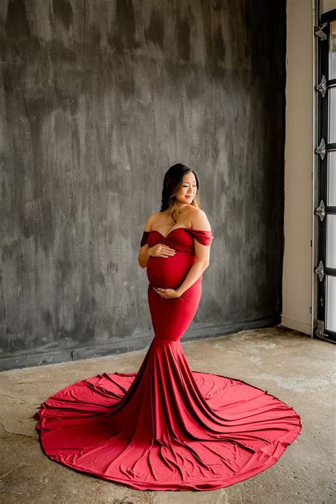 Athena Maternity Photoshoot Dress Garnet Jersey Gown Convertible O