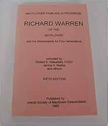 Richard Warren of the Mayflower and His Descendants for Four ...