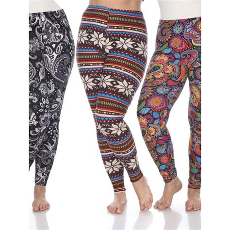 White Mark Womens Pack Of 3 Plus Size Leggings