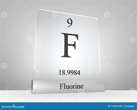 Fluorine Symbol Chemical Element Of The Periodic Table Vector Stock