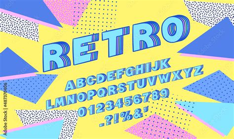 90s Style Font Alphabet Doodle Font Colorful Typography Doodles