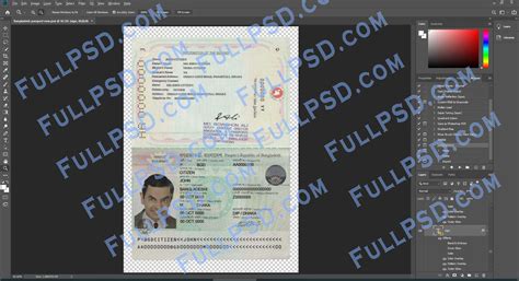 Download Bangladesh Passport V3 Psd File Photoshop Template Editable Fullpsd