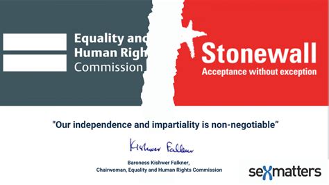 Ehrc Chairwoman Writes To Sex Matters We Have Left Stonewall Sex Matters