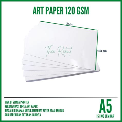 Jual Kertas Art Paper A5 Isi 100 Lembar Kertas Brosur A5 Shopee