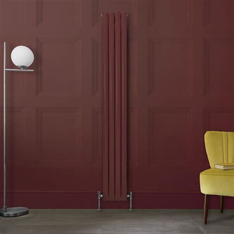 Milano Aruba Booth Red 1780mm Vertical Double Panel Designer Radiator