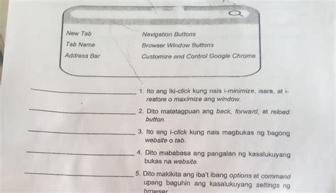 Kilalanin Ang Bahagi Ng Web Browser Na Tinutukoy Sa Bawat Bilang Pumili