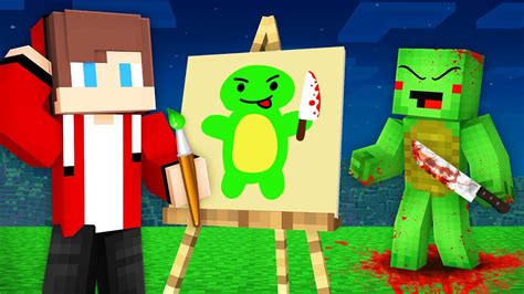 Jj Use Drawing Mod For Evil Mikey In Minecraft Maizen Youtube