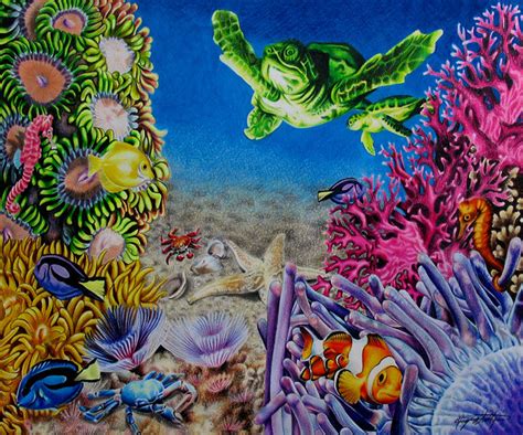 Under The Sea Coloured Pencil Drawing Colored Pencil Dra Flickr