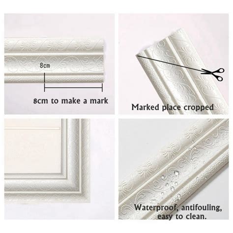 Buy 3d Waterproof Wallpaper Border Peel And Stick Wall Border Foam Mirror Borders Removable Self