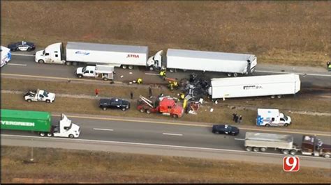 Fiery Crash Involving Semis Shuts Down Nb I 35 Near Purcell News9 News 9 Scoopnest