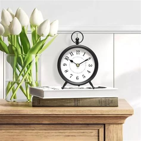 Rae Dunn Desk Clock Battery Operated Round Modern Rustic