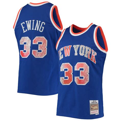 Men S Mitchell And Ness Patrick Ewing Blue New York Knicks 1991 92 Hardwood Classics Nba 75th