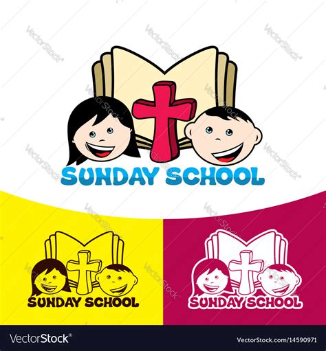 Logo sunday school and christian symbols Vector Image