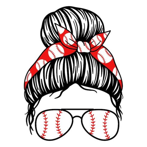 Premium Vector Baseball Mom Women Face With Aviator Glasses Bandana