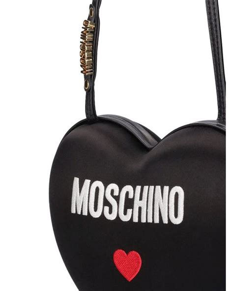 Moschino Heartbeat Satin Bag In Black Lyst