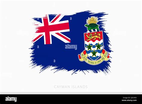 Grunge Flag Of Cayman Islands Vector Abstract Grunge Brushed Flag Of