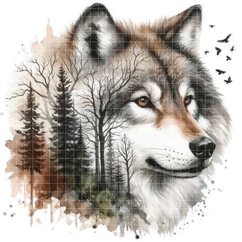 Forest Wolf PNG Wolf Art Native American Art Clipart Instant Download ...