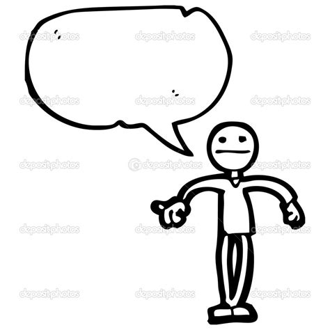 Stick Man With Speech Bubble Stock Vector